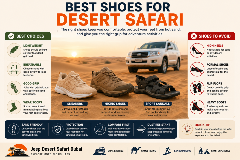 Best shoes for desert safari What to Wear for Desert Safari in Dubai